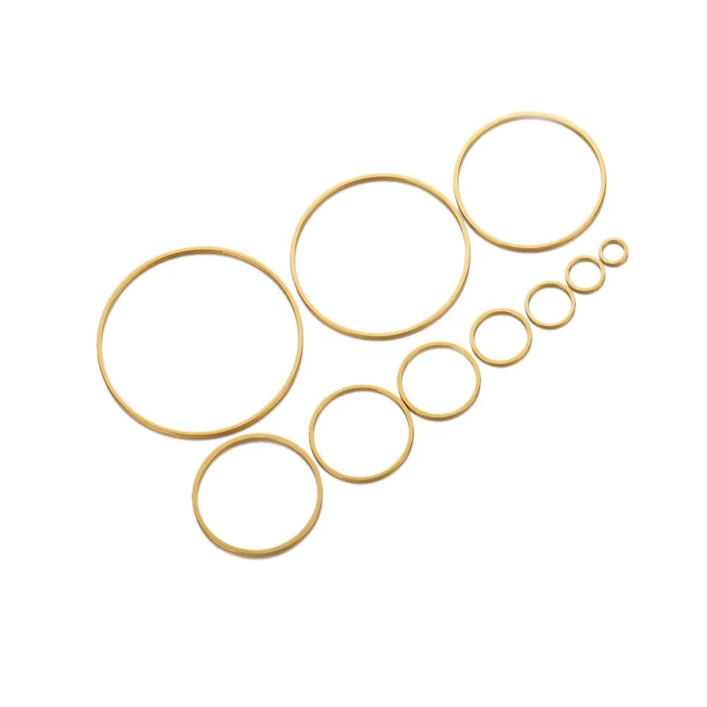 Stainless Steel Round Charms Earrings Rings Big Circle Ear Wire Hoops Pendant DIY Jewelry Making Bracelet Connectors