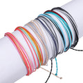 Fashion Boho Handmade Adjustable Braided Wax Cord Natural String Thread Rope Women Anklets Foot Jewelry
