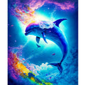 Diy Painting by Numbers for Adults Starter Kits Dolphin Animals Acrylic Paint on Canvas Picture by Numbers for Home Decors