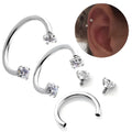 New Design Surgical Steel Eyebrow Lip Studs Zircon Nose Ring Horseshoe Rod Barbell Ear Piercing Jewelry