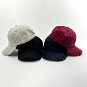 Vintage Distressed Jean Hat Frayed Bil Baseball Cap Adjustable Gorra Lavada Washed Denim Dad Hat for Women Men