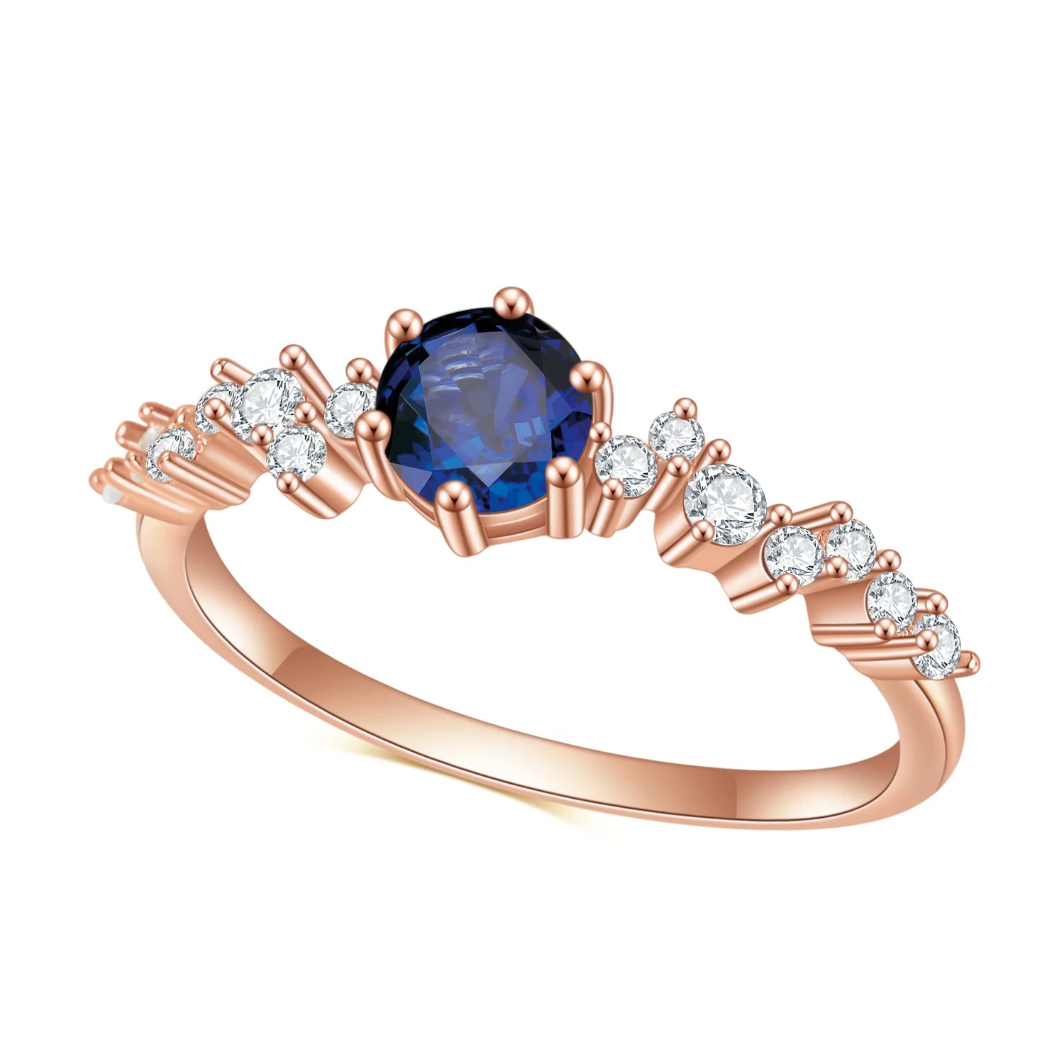 OL0981 Abiding Fine Jewelry Wholesale Cheap Nano Sapphire Blue Gemstone Women Rings Gold Plated Couple Wedding Rings