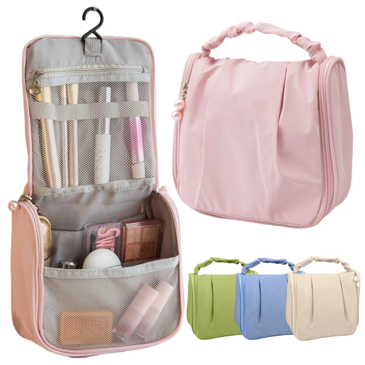 Quality Travel Makeup Bags Women Waterproof Cosmetic Bag Toiletries Organizer Hanging Dry and Wet Separation Storage Bag High
