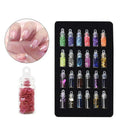 48 Color Glass Bottle Nail Decoration Sparkling Pink Sequins Hexagonal Caviar Nail Decoration Set Party Decoration