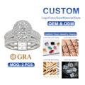 Classic Zircon Set Couple White High Quality Jewelry 925 Sterling Silver Ring Diamond Engagement Rings for Women