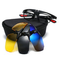 Sports Cycling Glasses Outdoor Polarized Sunglasses for Men Clip on Sun Glasses Windproof Night Vision Sunglasses With Cases