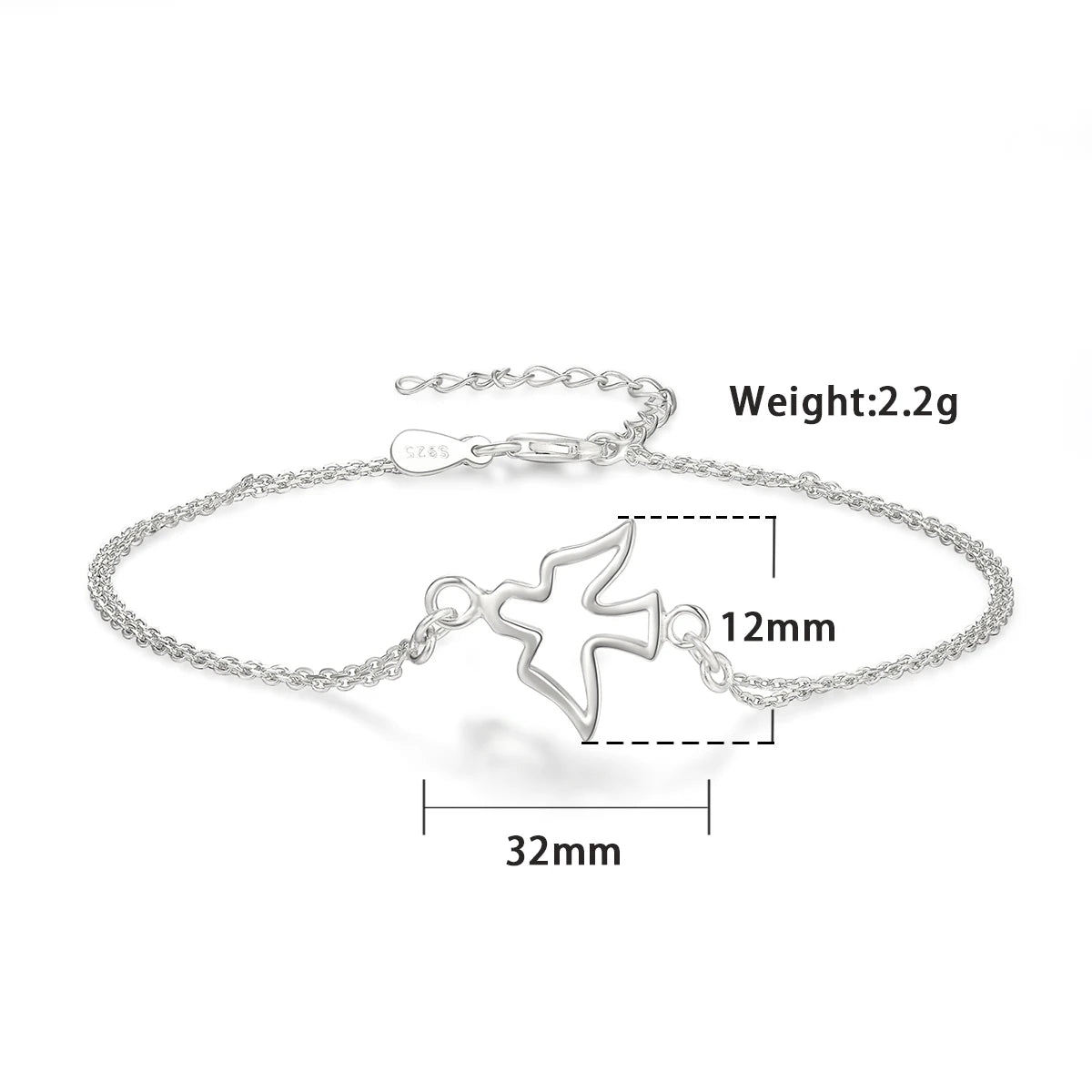 Fine Jewelry Religious 925 Sterling Pigeon Silver Bracelet Gold Plated Bird Charms for Bracelet Making