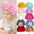 WD-A476  Pom Pom Knitted Turban Warm Cute Hats 2023 Newborn Toddler Beanie Cap