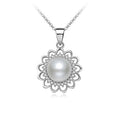 Rose Gold Plated Natural Flower Design Zirconias Jewellery Fresh Water Bridal Jewelry 925 Silver Freshwater Pearls for Pendant