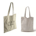 Custom Logo Printed Eco-Friendly Recyclable Reusable Fabric Letter Pattern Cotton Shoulder Handle Tote Bag for Daily Use & Gift