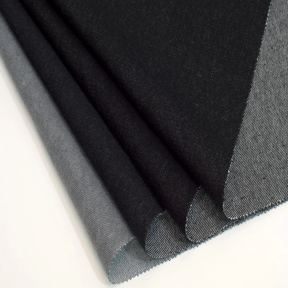 M1602#-#2 New Fashion Stretch Denim Fabric Black Wholesale Woven Plain Linen Denim for Autumn Winter Clothing Shirt Pants