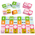 Children's Wooden Puzzle Domino Four in One Continuous Addition and Subtraction Operation Time Cognition English Words