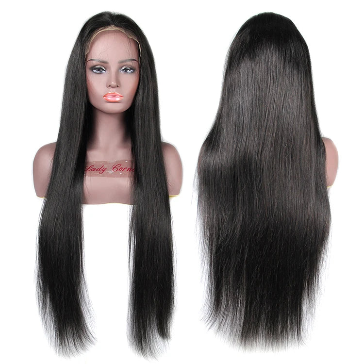 Free Sample Aliexpress Bleached Knots Natural Hair Line Long 40 Inch Human Hair Glueless Lace Full Frontal Wigs for Black Women
