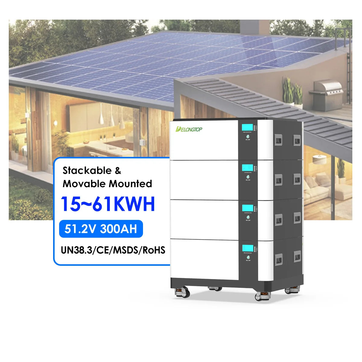 Home Energy Storage Eu Stock 5kwh 10kwh 15kwh Lifepo4 Battery 100AH 200AH 300AH Battery Bank for Solar System