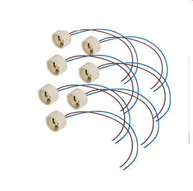 CE Certified Ceramic GU10 Lamp Holder Socket Adapter with 250V/2A 10-40CM Wire Lengths 15mm Aperture 2-Year Warranty