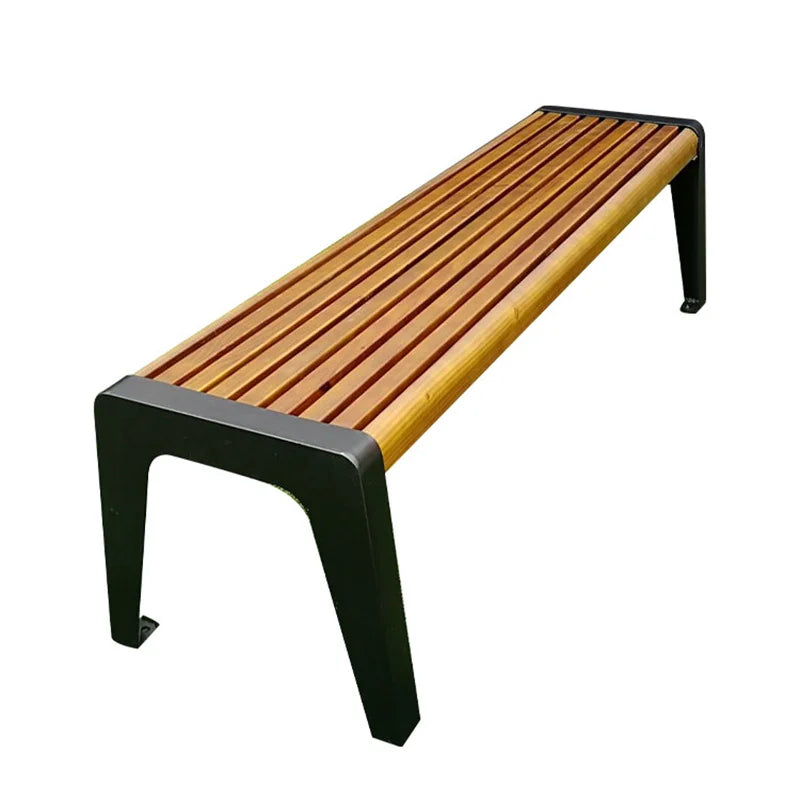 Outdoor Furniture Public Park Modern Simple Wooden Backless Bench Seating Outside Garden Patio Reclaimed Wood Seat Benches