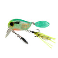 LETOYO Floating Crankbait 8g 40mm Mini Crank Baits Steel Ball Feather Hook 3D Eyes Top Water Fishing Lure with Spinner Hard Bait