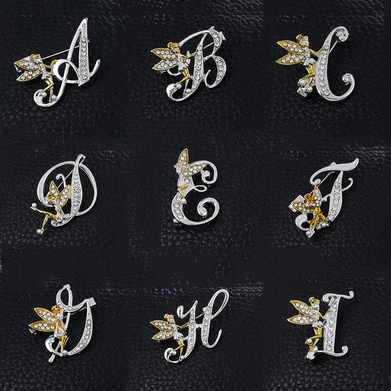 Fashion Classic Rhinestone Designer Brooches Alloy Letters Brooch Women