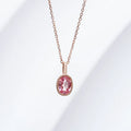 14K Solid Gold Lab Grown Gemstone Oval Shape Pendant Necklace on Promotion