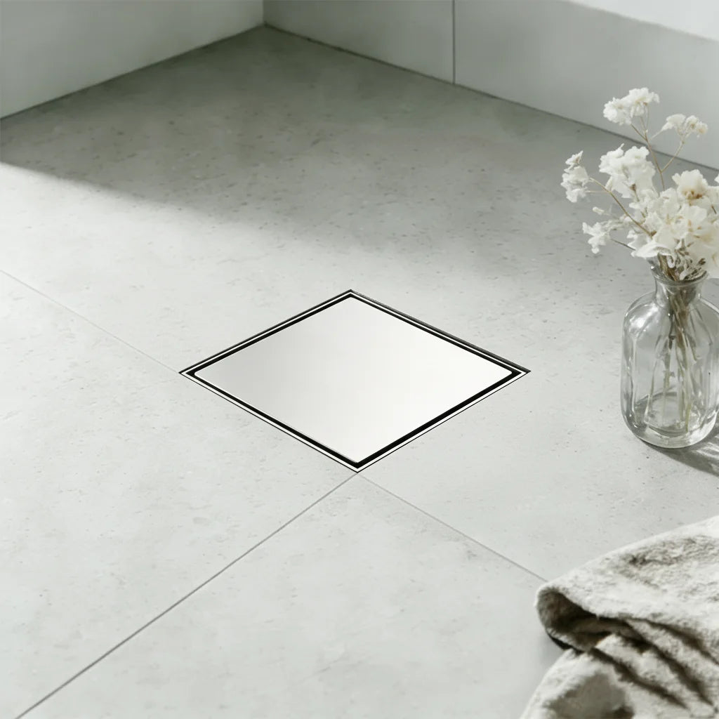 Wholesale 10x10CM Square Hidden Shower Drain 304 Stainless Steel Brushed Steel Anti-odor Tile Insert Floor Drain for Shower Room