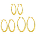 FUAMAY Dubai Gold Plated 925 Silver Earrings Large Round Hoop 20mm 25mm 30mm Geometric Pattern with Zircon for Wedding Gift