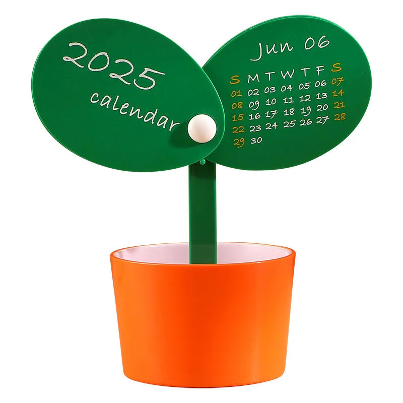 Creative Pen Holder Calendar 2026 Plastic Calendar DIY Desk Calendar 4 Styles