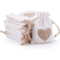 Hot Sale Linen Birthday Gift Sweets Drawstring Bags Soft Jute Candy Packaging Pouch