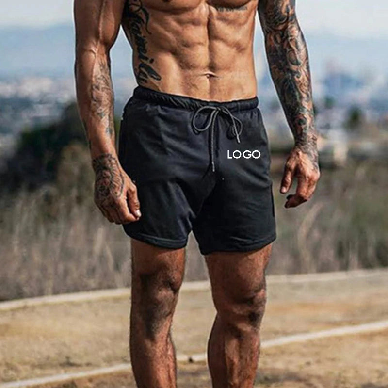 New Arrivals Men's Loose Fit Quick-Drying Sports Shorts Custom Logo Eco-Friendly Anti-Wrinkle Muscle Fitness Solid Shorts