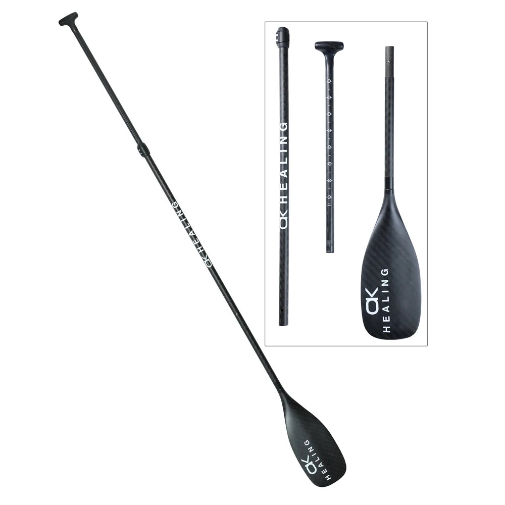12K Carbon Fiber Fiberglass Shaft SUP Paddle Board Accessory Inflatable Stand up Paddle Surf Carbon Fiber Blade OEM LOGO