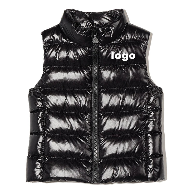 Wholesale Men's Cropped Puffer Vest Custom Logo Solid Color Duck Padded Breathable Waterproof Canvas Polyester Windproof Spring