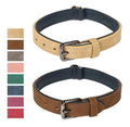 Hot Style Padded Soft Nap Dog Collar Lettering Anti-lost Comfortable Adjustable Thickened Neck Fiber Leather