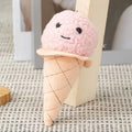 12CM Food Kawaii Stuffed Ice Cream Plush Keychain Toys Soft Ice Cream Plush Pompom Keychain Stuffed Plush Toys Bag Charm Pendant
