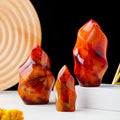 Natural Crystal Stone Carnelian Large Size Red Agate Torch Lucky Quartz Ornaments