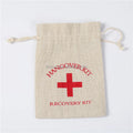 Custom Logo Printed Hangover Kit Cotton Bag with Double String and Drawstring for Medicine Use