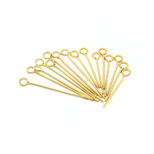 0.5mm 0.6mm 0.7mm Line Diameter Stainless Steel Gold Eye Pins Needles for Jewelry Making Necklace Bracelet DIY Jewelry Findings