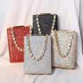 Rhinestone Chain Crossbody Square Ladies Handbag Sparkling Banquet Party Portable Evening Bag