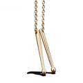 Fashion Stainless Steel Long Double Bar Necklace Musical Drumstick Pendant Necklace for Men