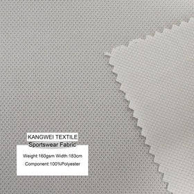 Custom 100% Polyester Warp Knitted Fabric for Sportswear 183cm 160gsm with Net Hole for T-Shirt Luggage Accessories Rolls Packed