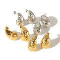 HOVANCI Wholesale 18K Gold PVD Plated Stainless Steel Earrings CZ Inlay Waterdrop Tear Drop Design Featuring Pearls Main Stone