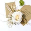 Wedding Ribbon Wrist Bracelet Bridesmaid Wrist Flower White Rose Silk Wrist Flowers