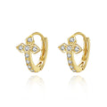 Daidan Dainty Earrings 925 Sterling Silver Ladies Earrings Women Jewelry Cz Hoop Silver Huggie Clover Earrings