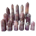 Natural Healing Stones Crystals Wand Pink Amethyst Purple Rose Quartz Tower for Decoration