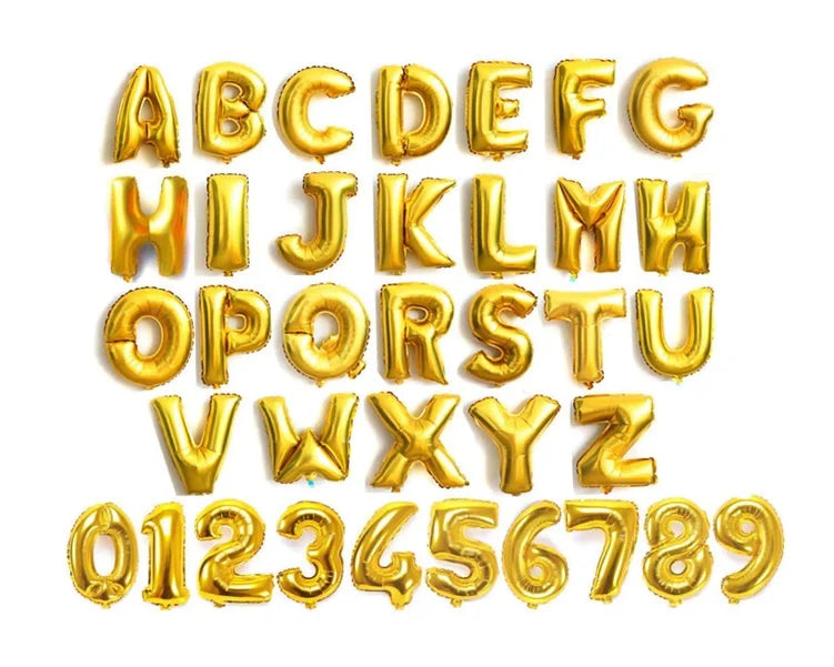 32inch Gold  Sliver   Letter Aluminium Foil Balloon Happy Birthday Balloons