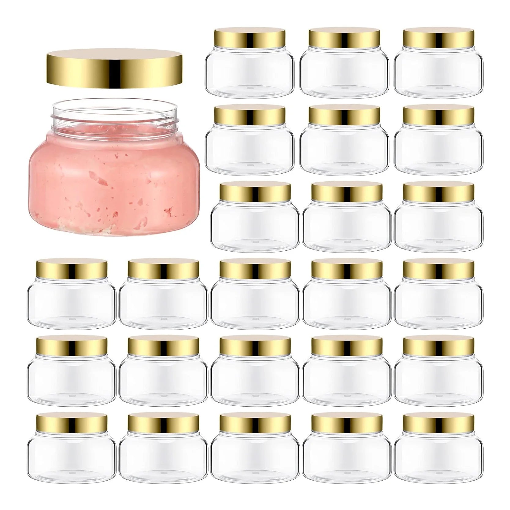 Empty Body Butter Cream Container Skincare Body Scrub Jars Plastic Wide Mouth Cosmetic 8oz Jar for Body Scrub