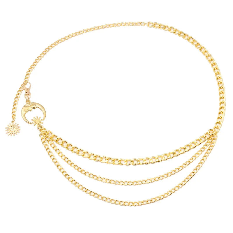 Shescity Wholesale Price Trendy Fashionable Body Jewelry Multi-Layer Punk Designer Personalized Waist Chain Jewelry