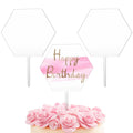 Clear Hexagon Acrylic Blank Cake Topper Clear DIY Birthday Cake Topper Personalized DIY Birthday DIY Dessert Cupcake Toppers