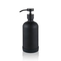 Boston Glass 500 Ml Matte Black Round Shape Matte White Hand with Metal Lid 28 mm Hand Soap Pump