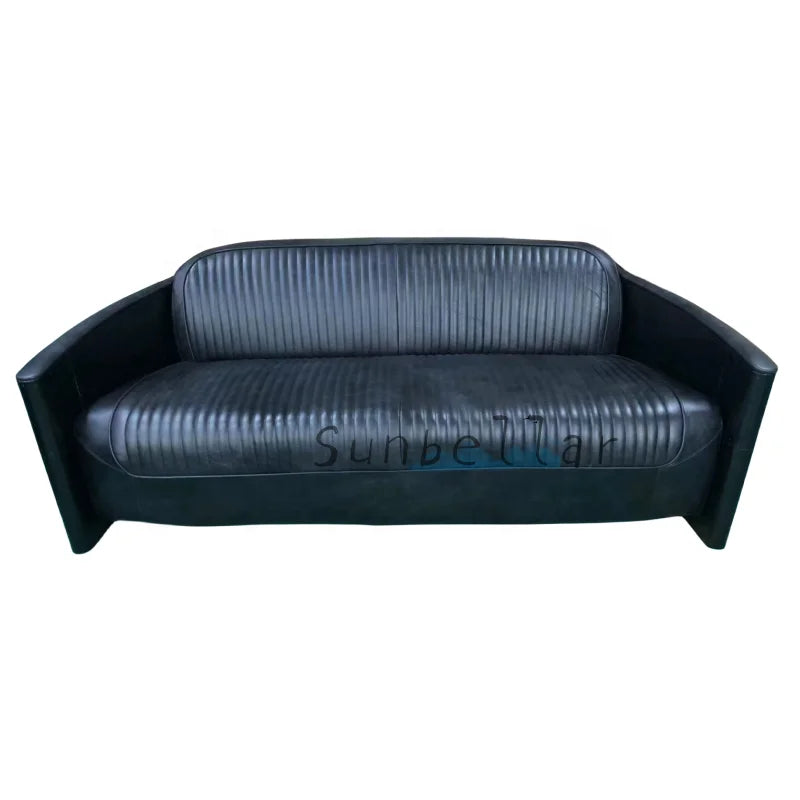 Customized Luxury Genuine Leather Sofa Set Industrial Design Eco-Friendly Durable for Hotel Lobby Villa Dining Apartment Living