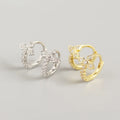 Fashion 925 Sterling Silver CZ Small CZ Diamond Clover Shape Hoop Earrings for Women Flower Ear Buckle Jewelry