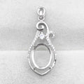 Sterling Silver 10*13mm Semi Mount Pendant Empty Frame Blank Support Setting S925 Base Holder Without Center Stone for DIY Inlay